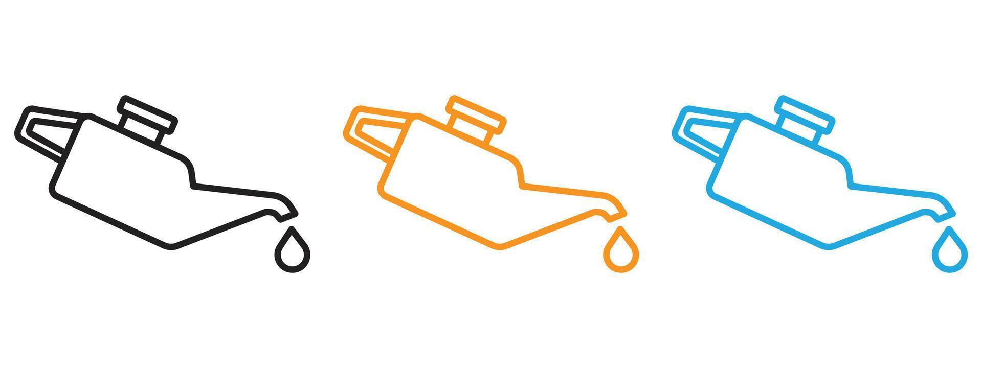 Oil can icon Thin line illustration set vector