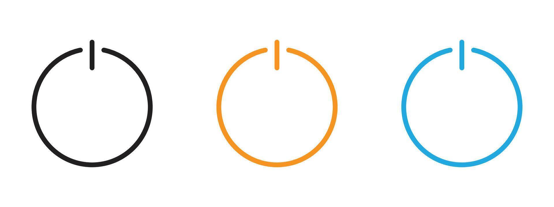Power icon Thin line illustration set vector