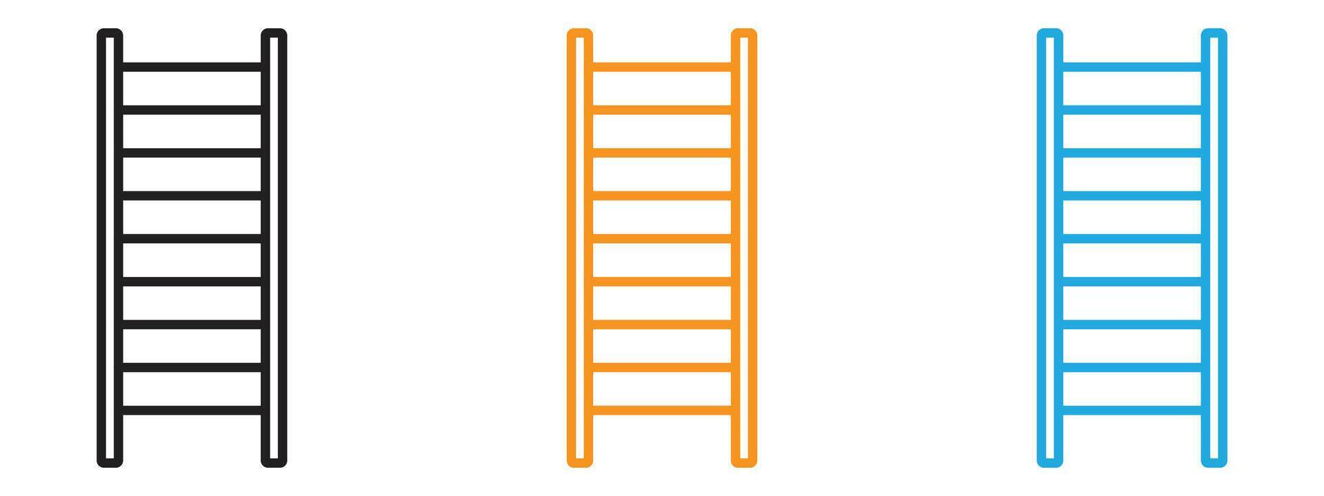 Ladder icon Thin line illustration set vector