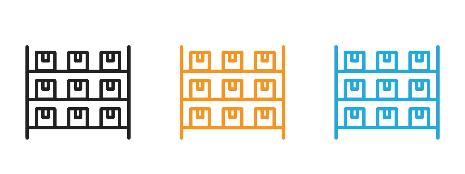 Inventory icon Thin line illustration set vector