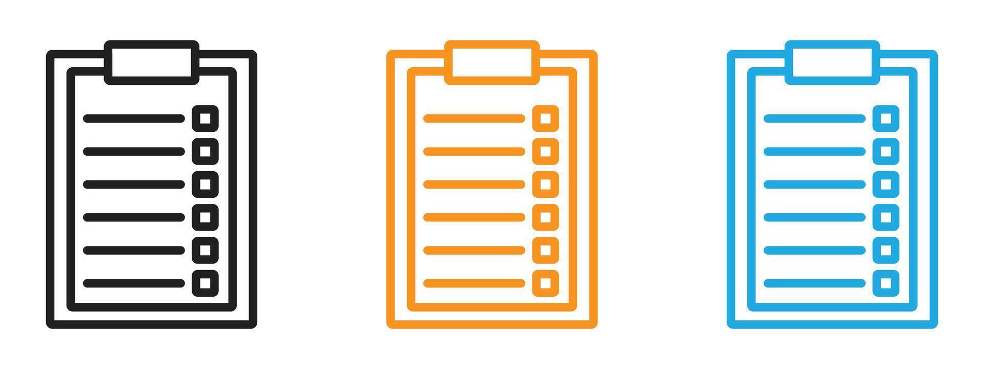 List icon Thin line illustration set vector