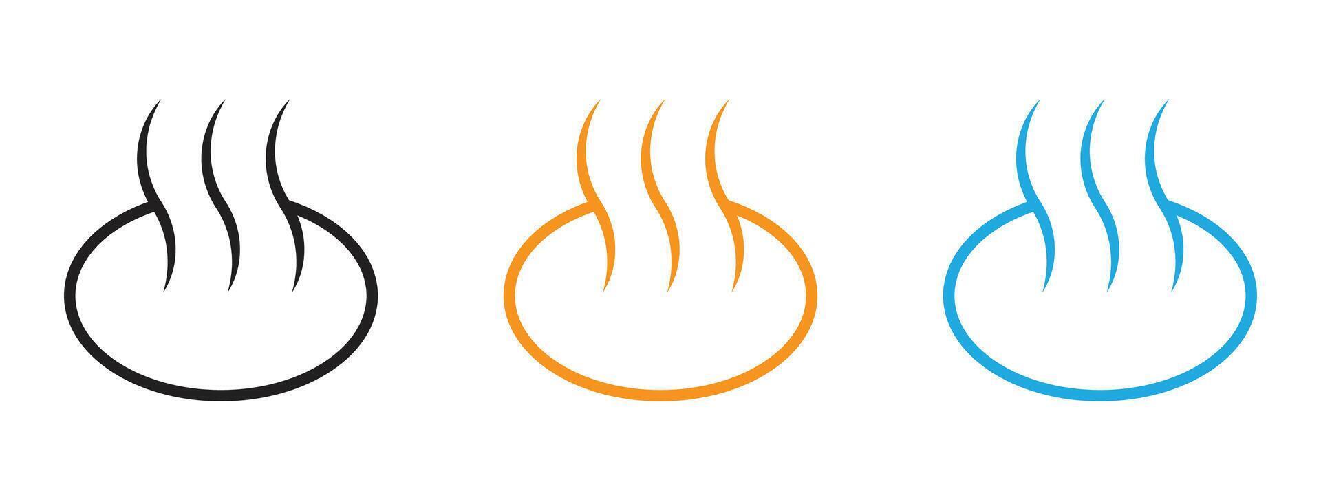 Onsen icon Thin line illustration set vector