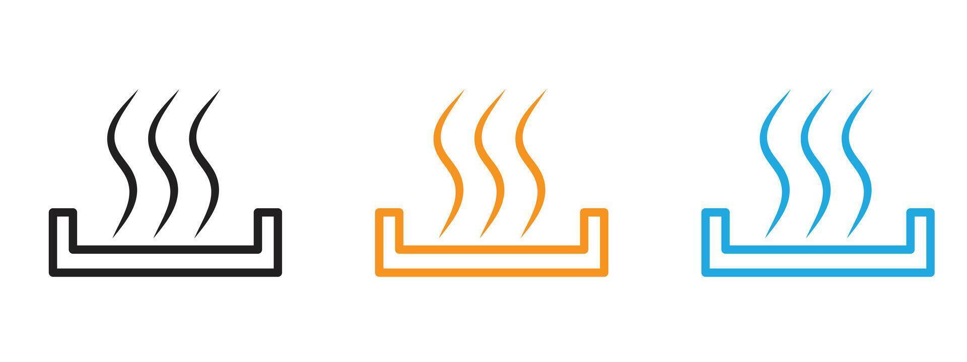 Heat icon Thin line illustration set vector