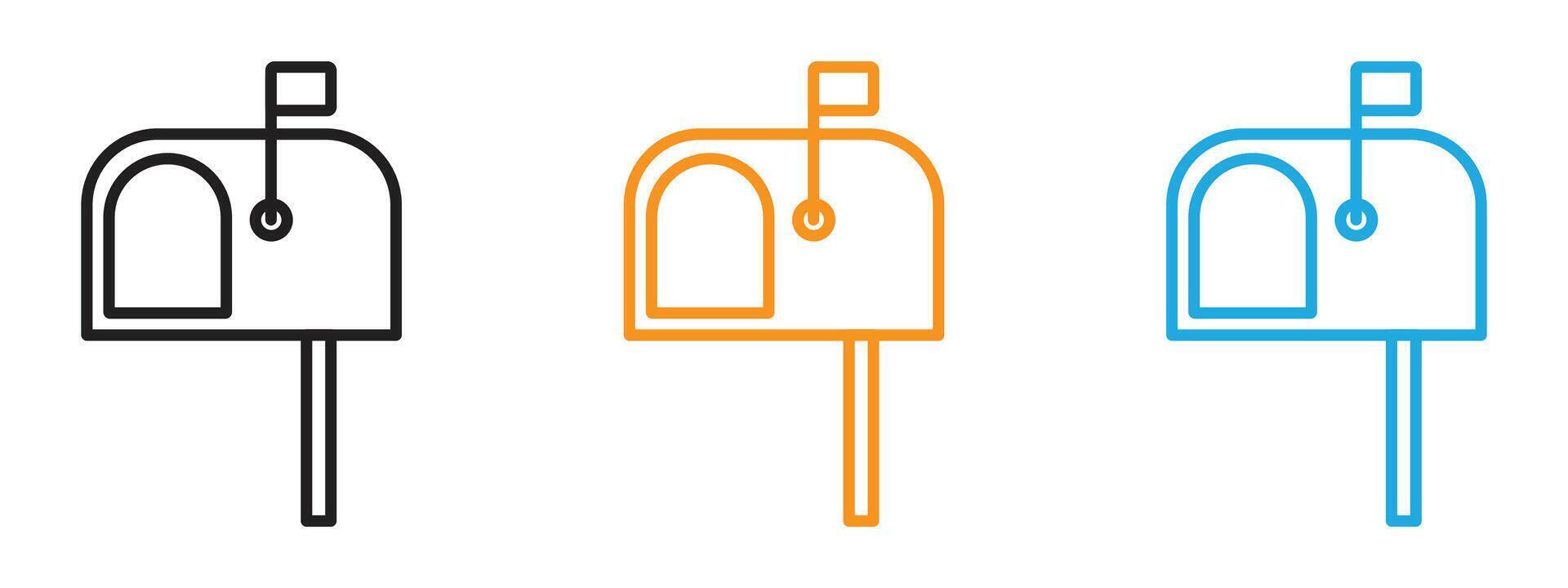 Mailbox icon Thin line illustration set vector
