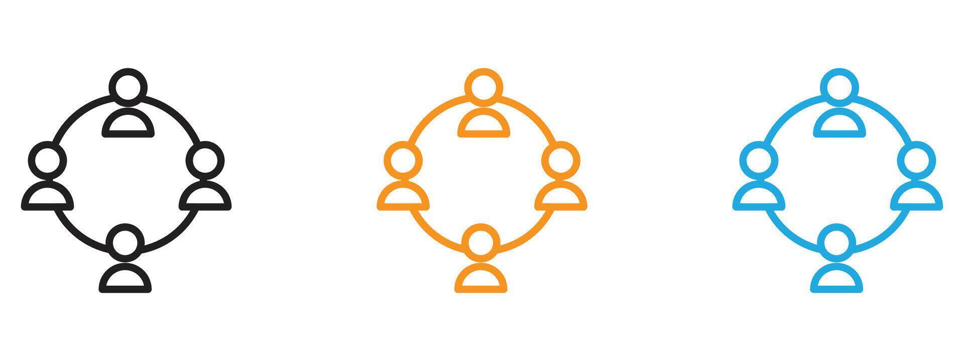 Community icon Thin line illustration set vector