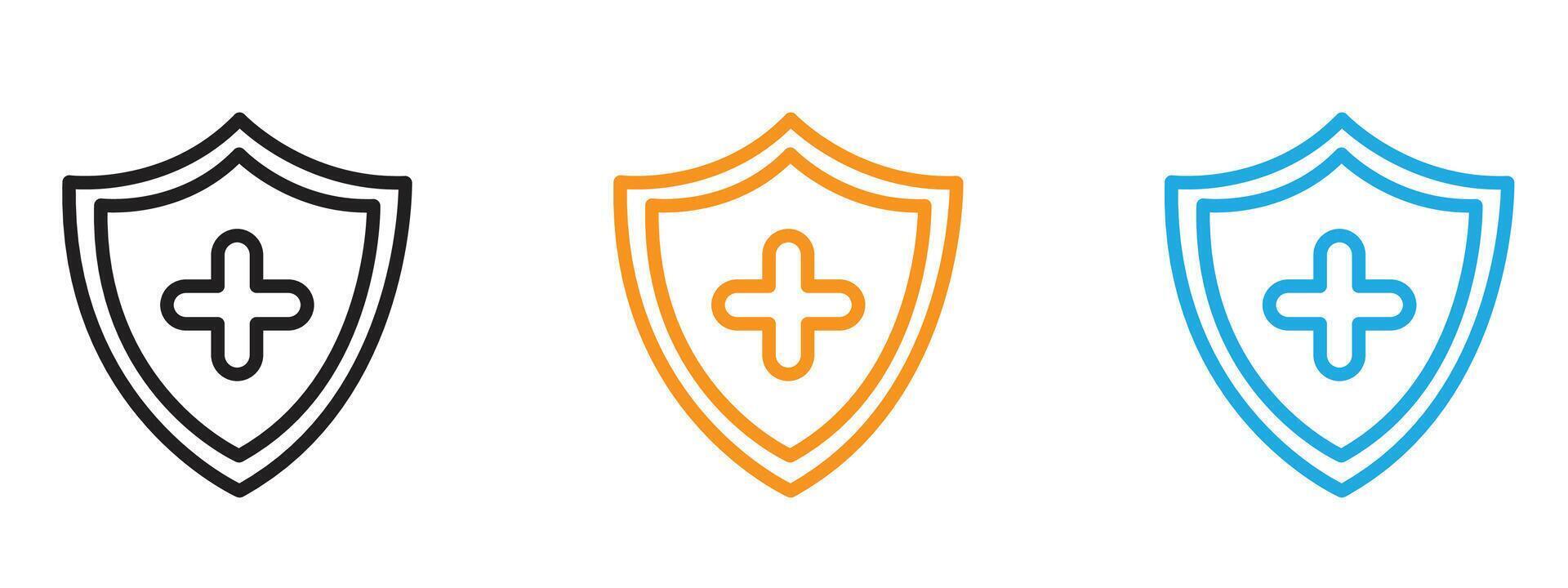immunity icon Thin line illustration set vector