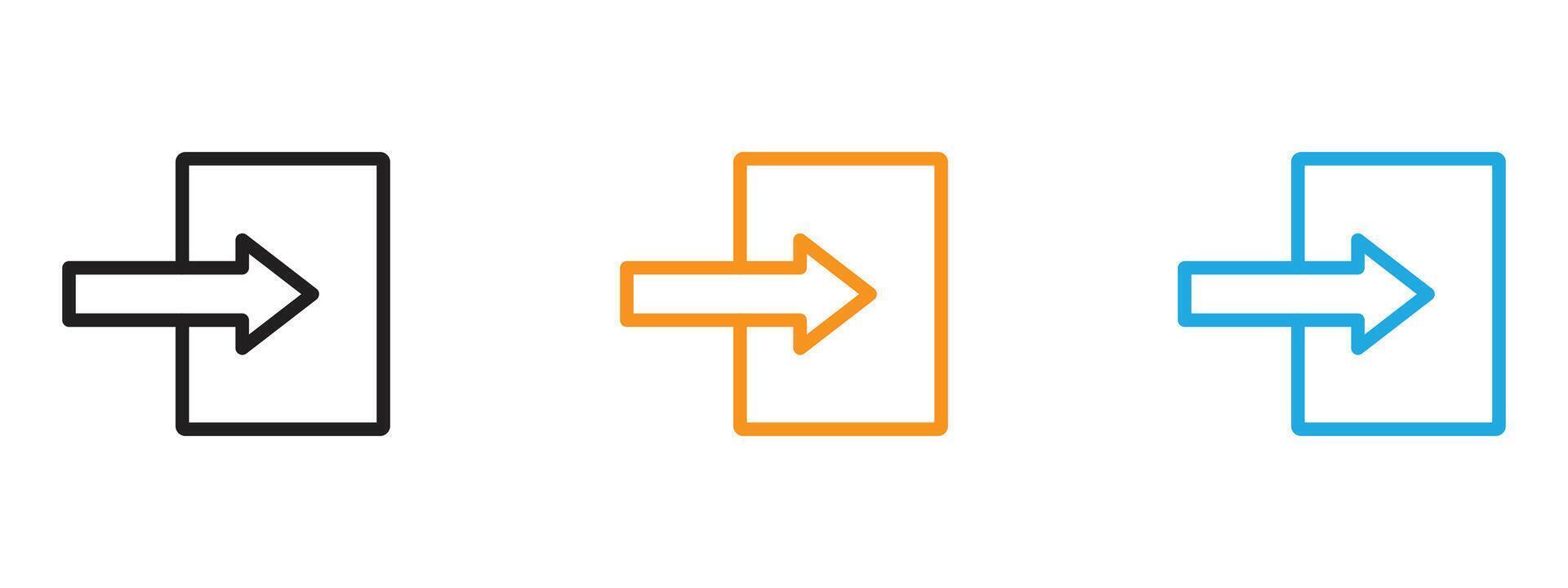 Log in icon Thin line illustration set vector