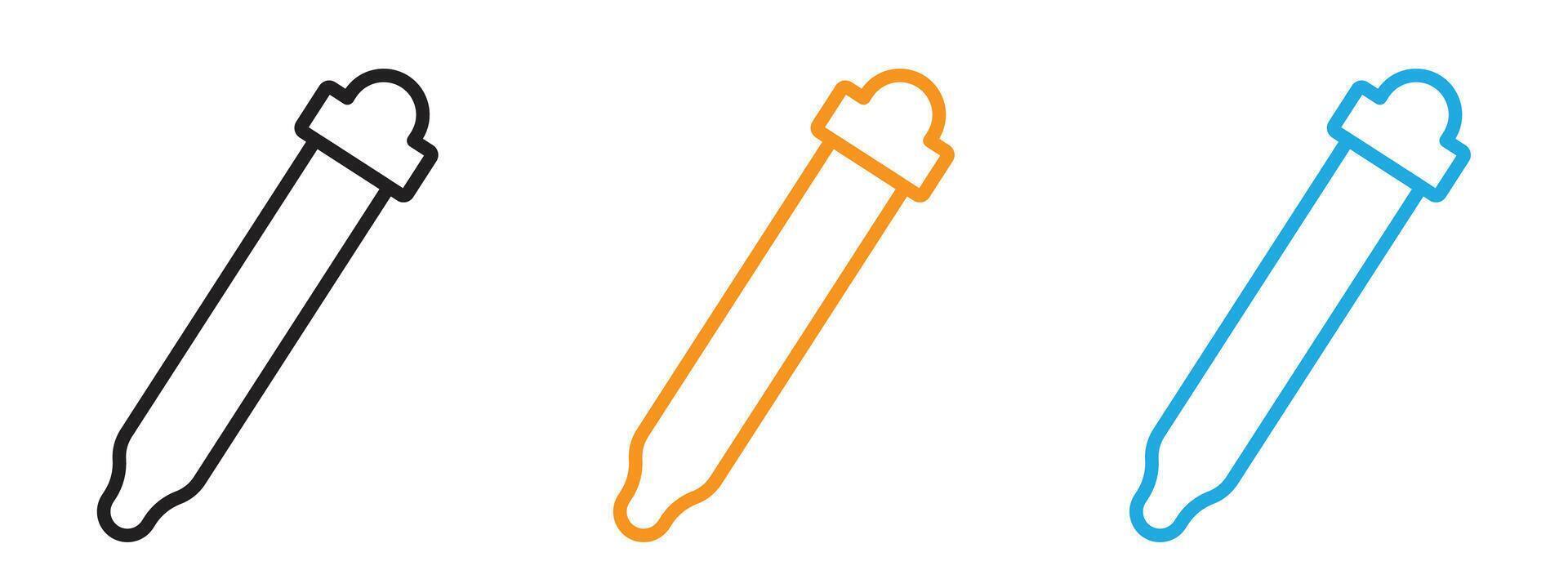 Eye dropper icon Thin line illustration set vector