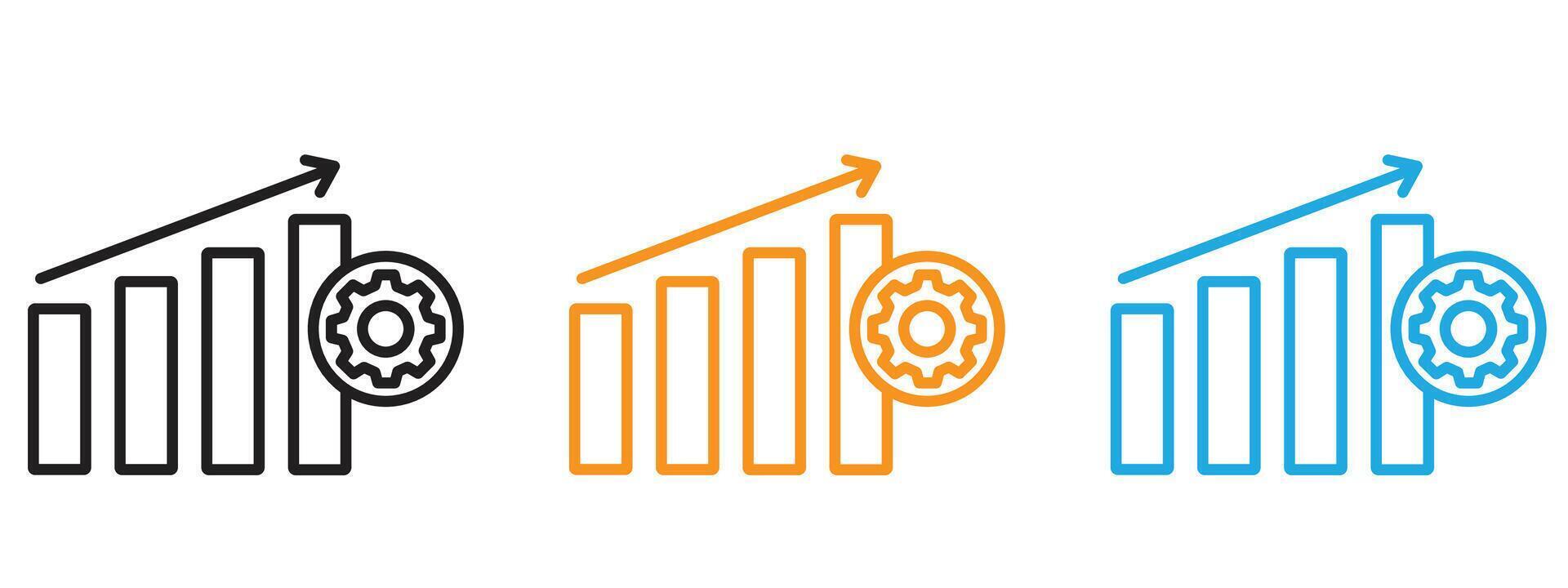 Improvement icon Thin line illustration set vector