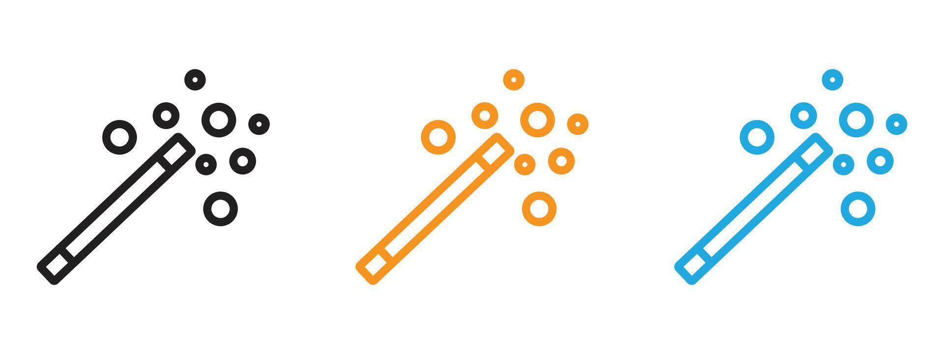 Magic wand icon Thin line illustration set vector