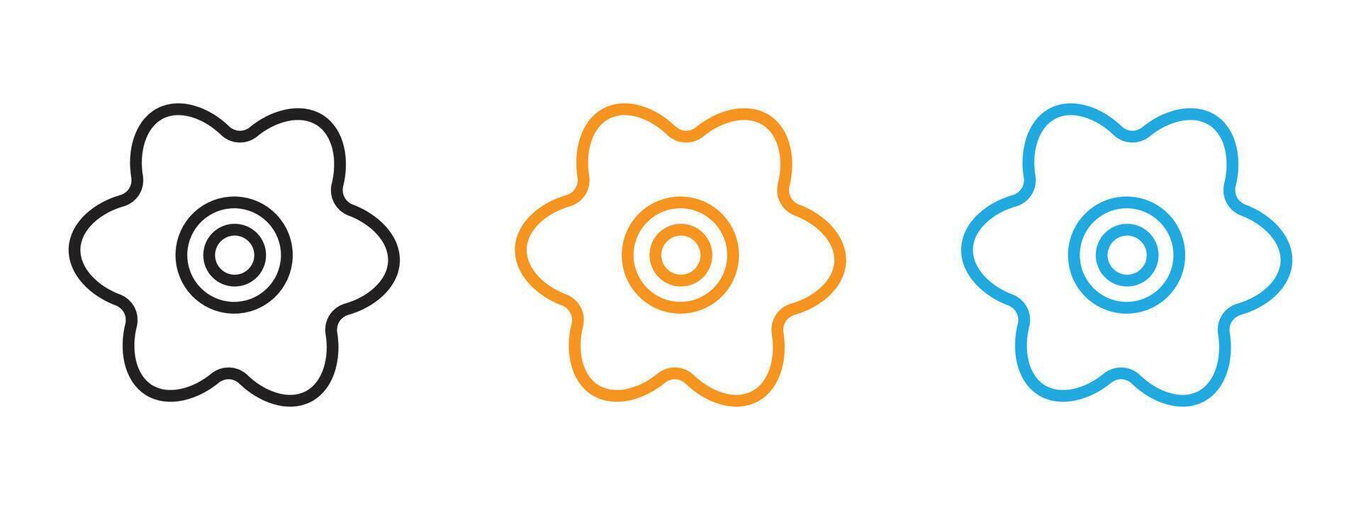 Flower icon Thin line illustration set vector