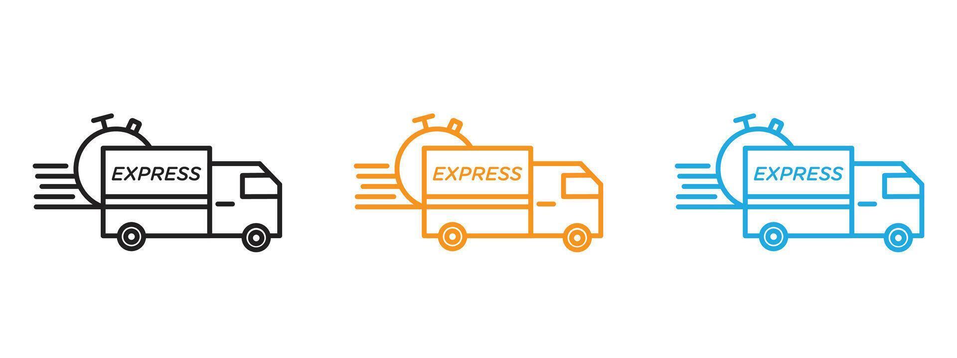 Express icon Thin line illustration set vector