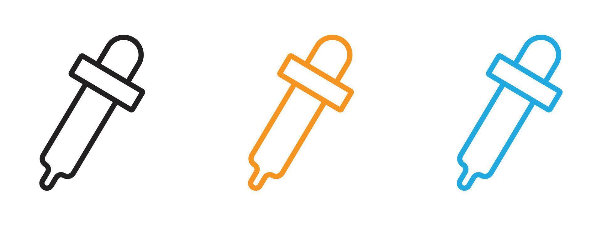 Dropper icon Thin line illustration set vector