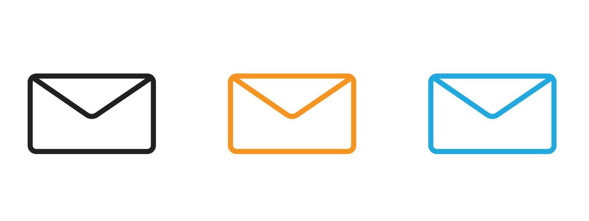 Envelope icon Thin line illustration set vector