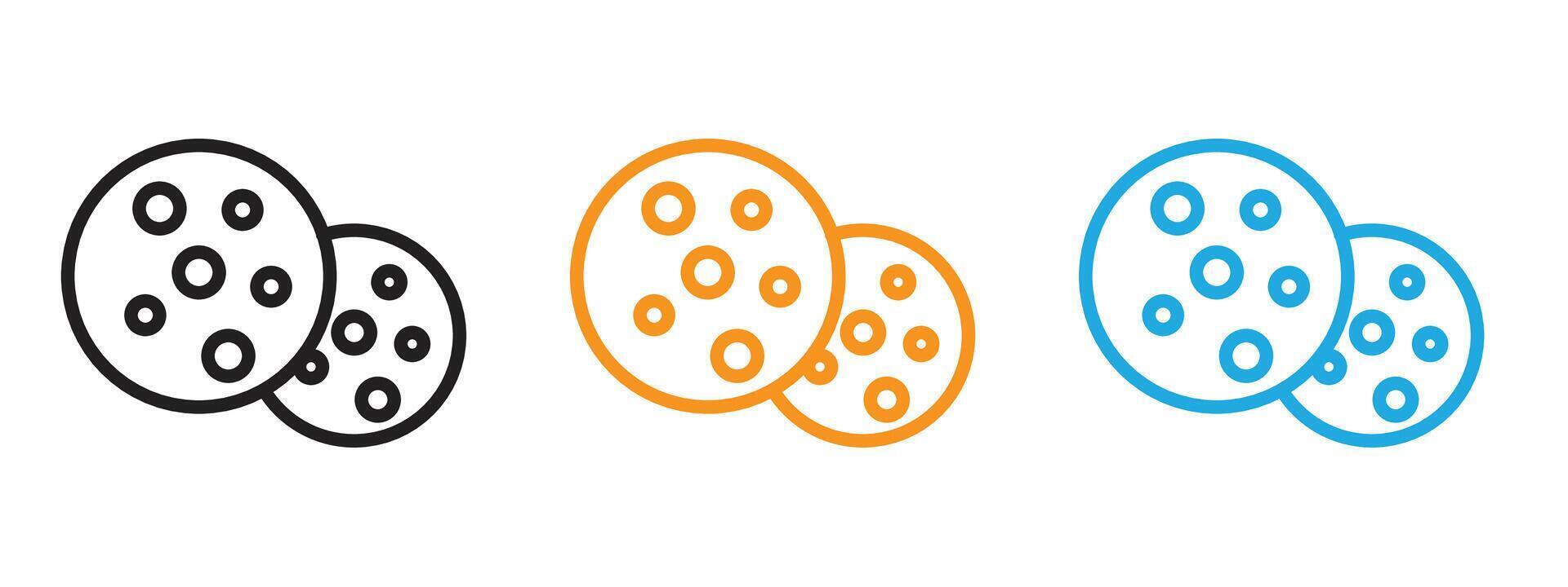 Cookie icon Thin line illustration set vector