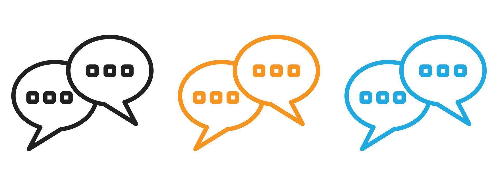 Conversation icon Thin line illustration set vector