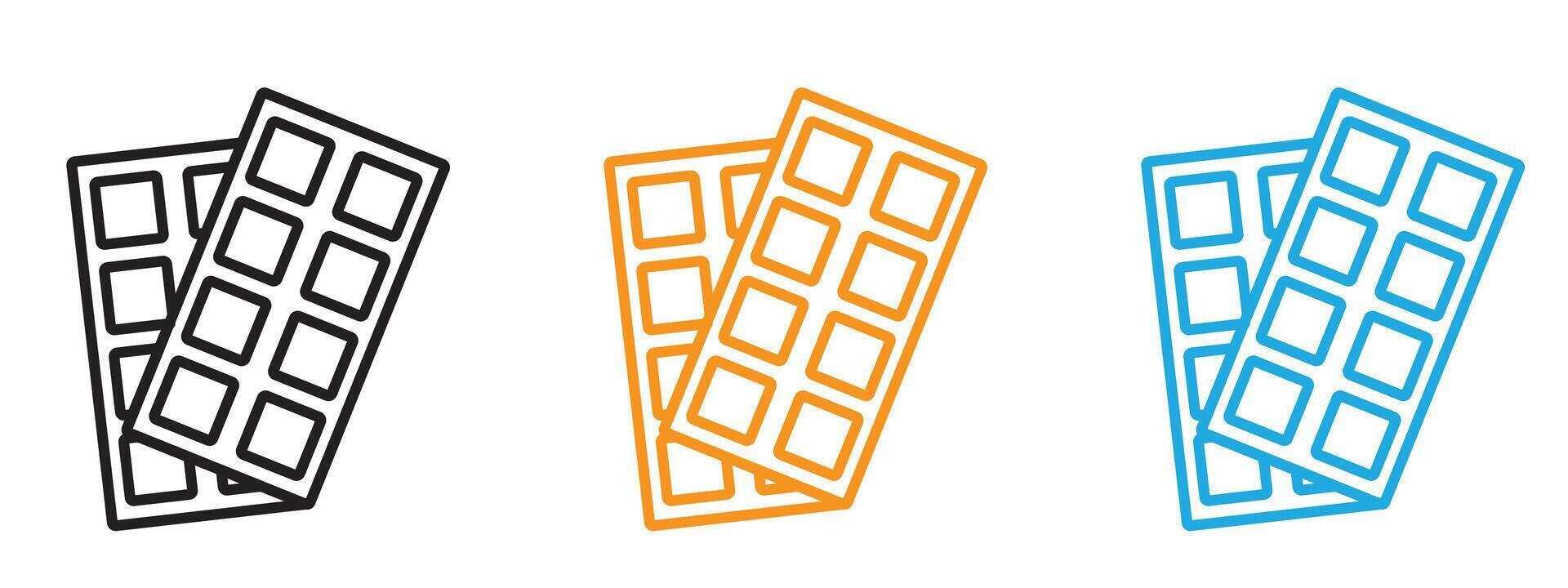 Chocolate icon Thin line illustration set vector