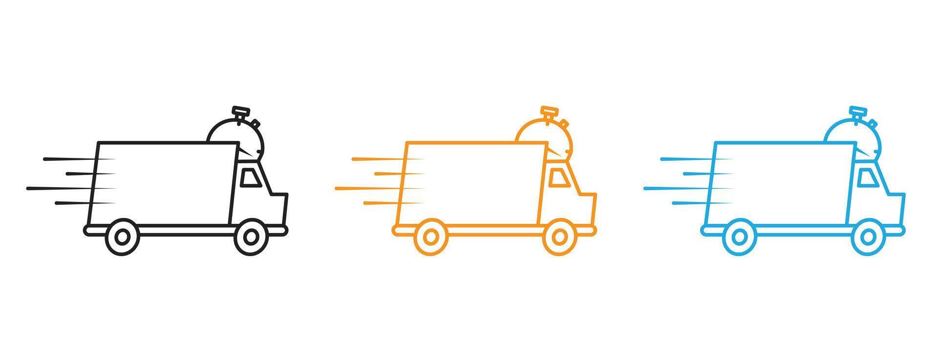 Express Delivery icon Thin line illustration set vector