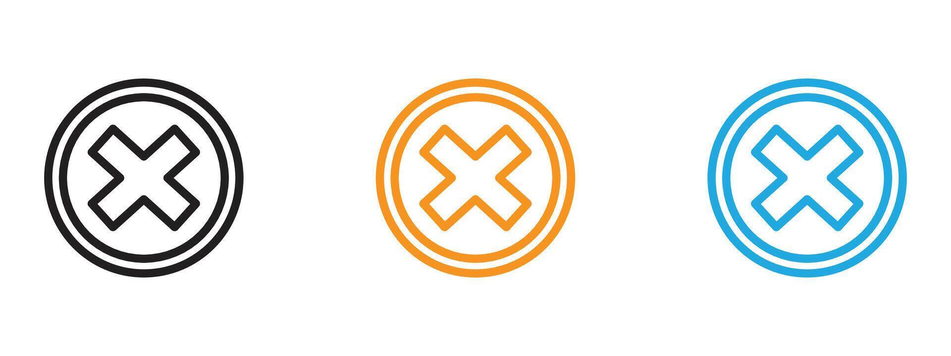 Error Icon Thin line illustration set vector
