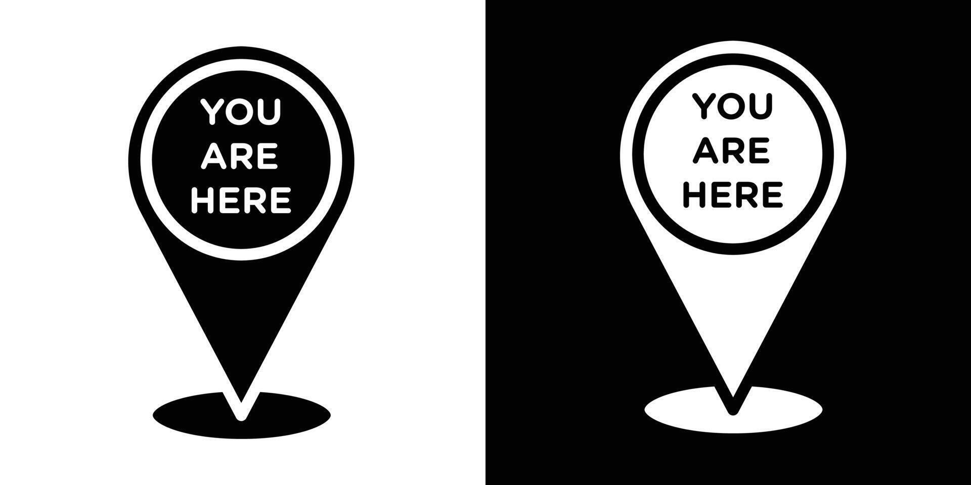 You are Here Pointer Icon Isolated flat in outline vector