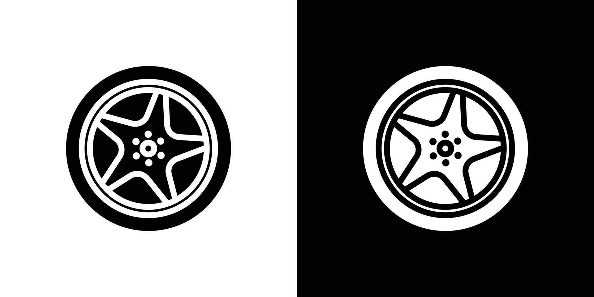 Car wheel icon Isolated flat in outline vector