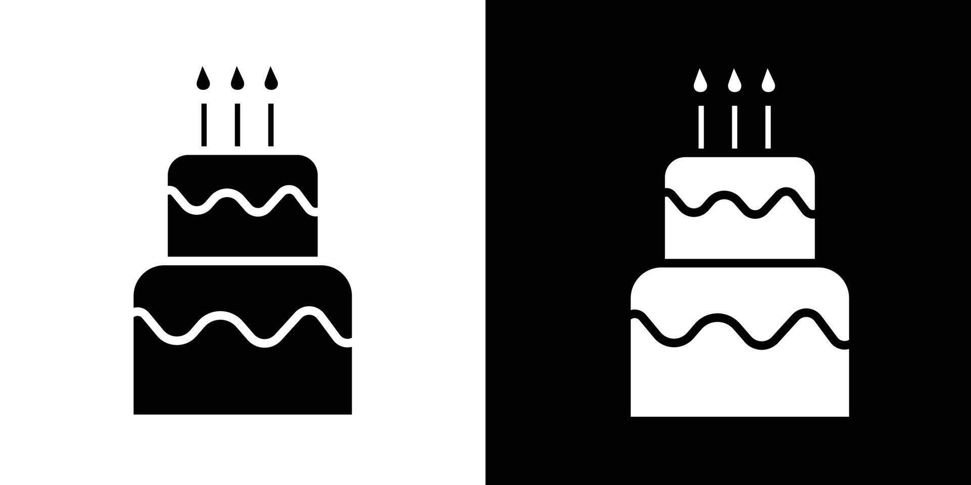 Cake icon Isolated flat in outline vector