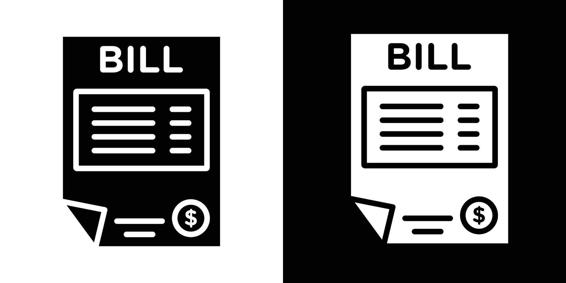 bills icon Isolated flat in outline vector