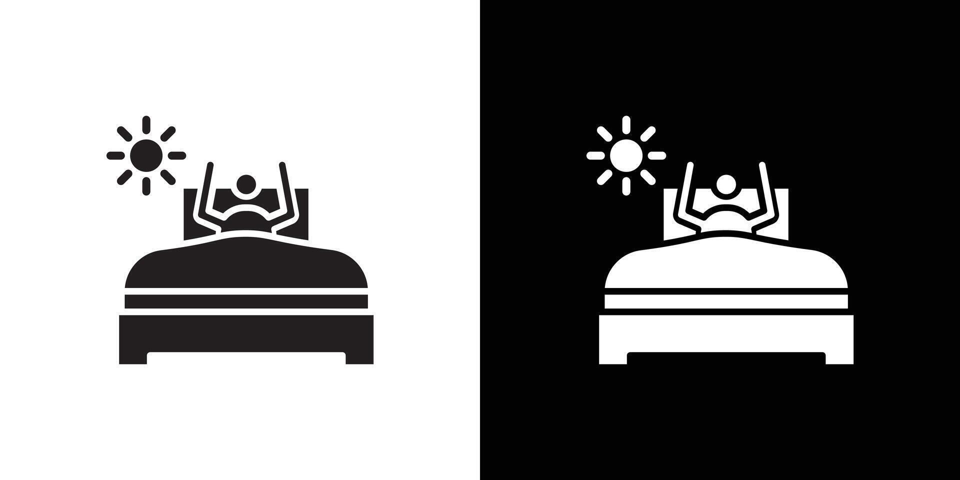 Wake up in the morning icon Thin line flat illustration vector