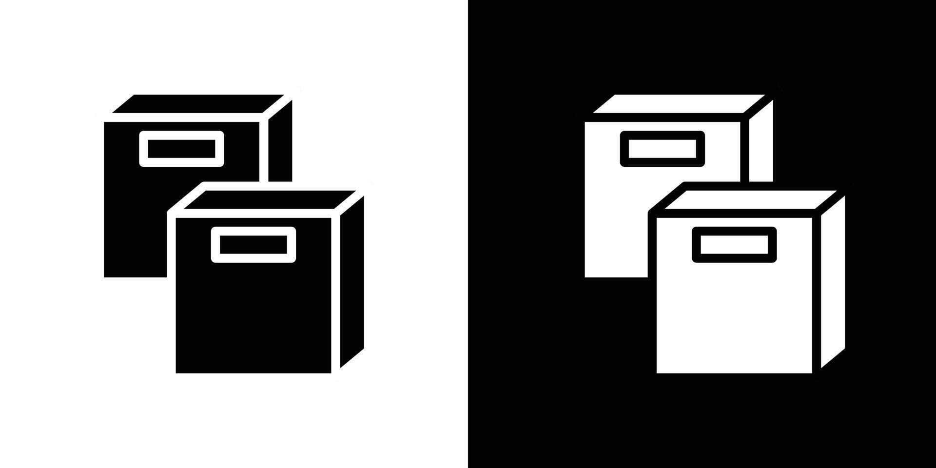 Boxes icon Isolated flat in outline vector
