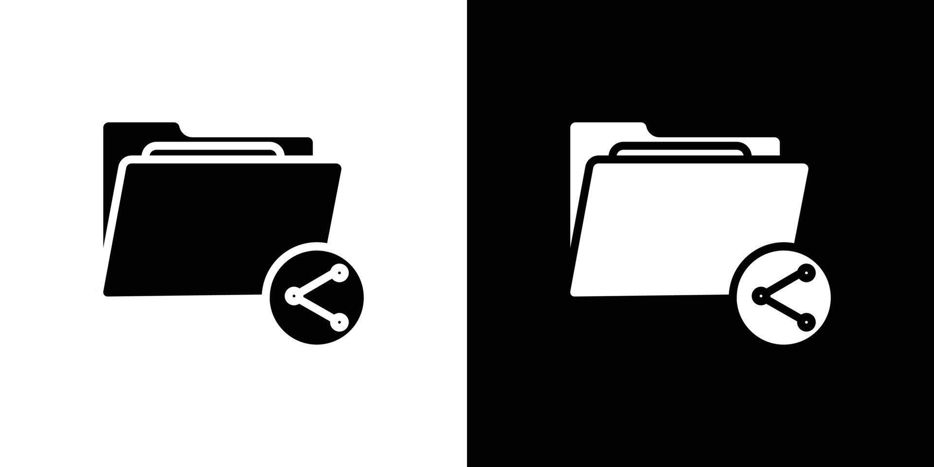 Share folder line icon Isolated flat in outline vector