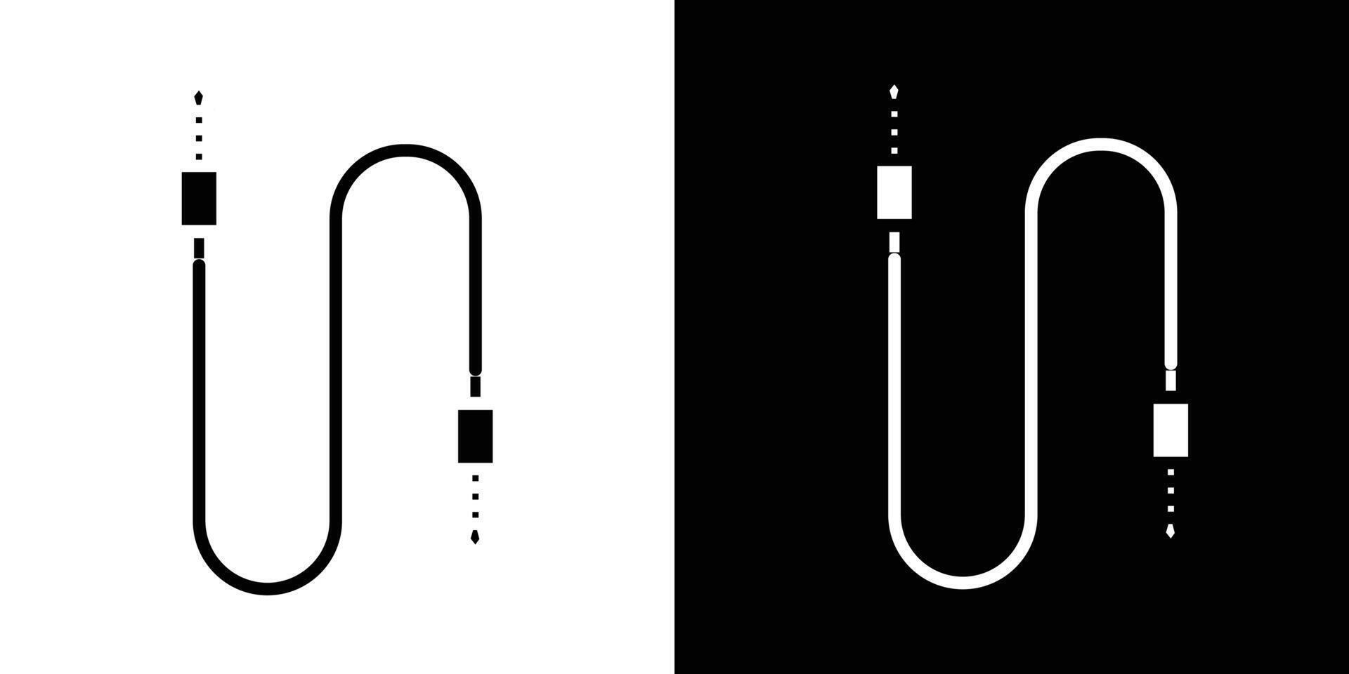 Audio Cable icon Isolated flat in outline vector