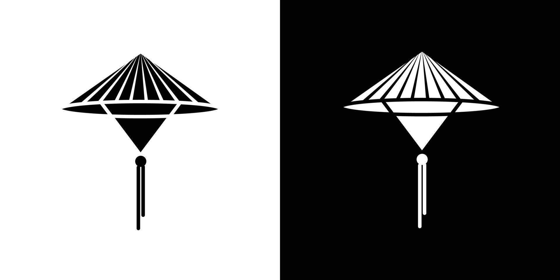 Bamboo hat icon Isolated flat in outline vector