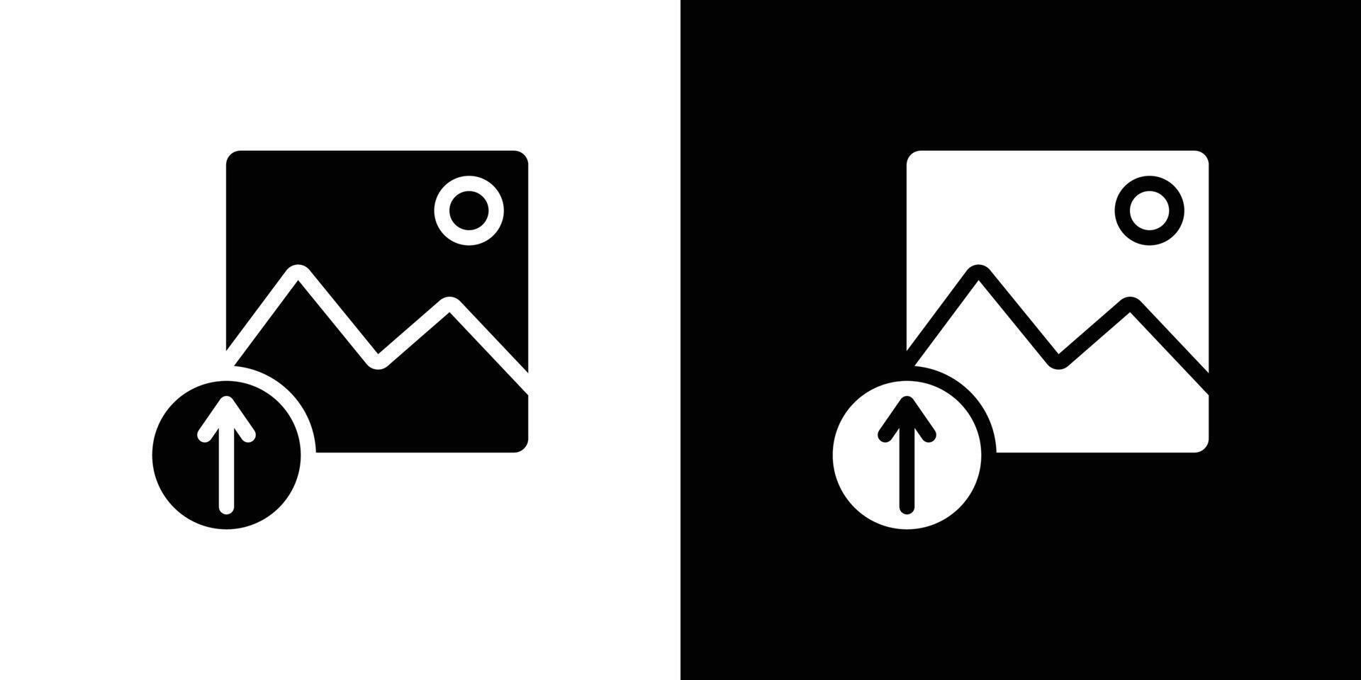 Upload photo icon Isolated flat in outline vector