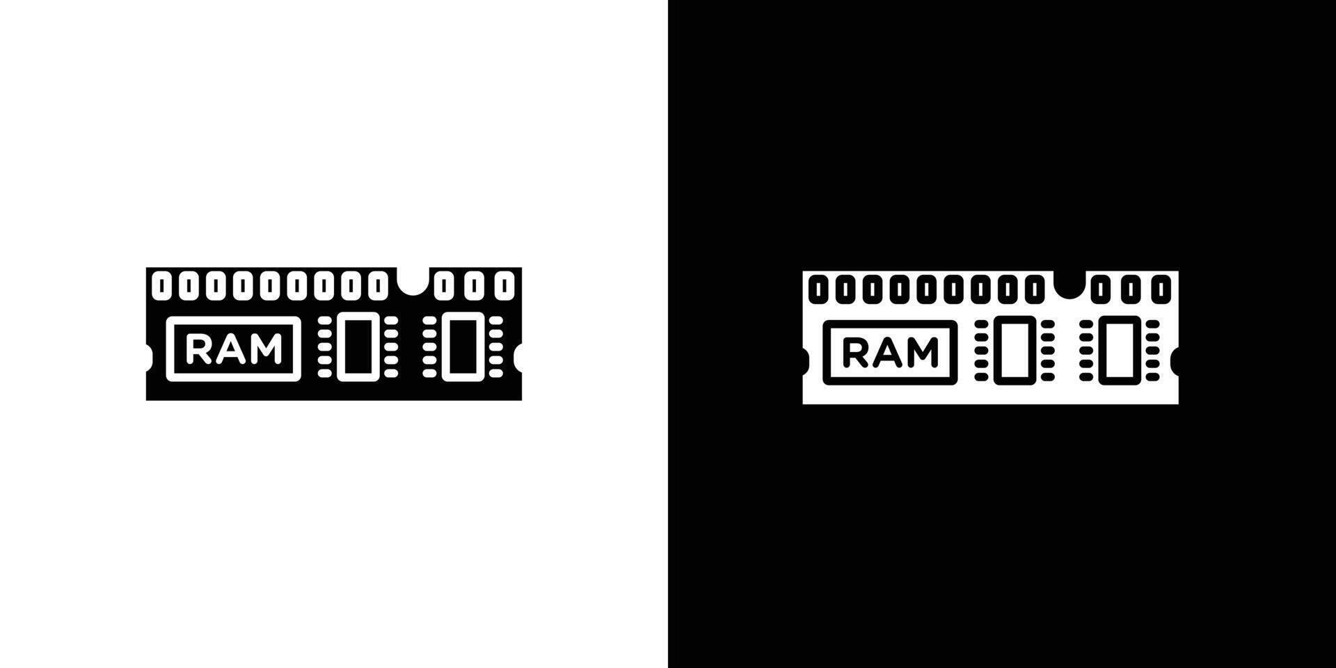 Ram memory icon Isolated flat in outline vector