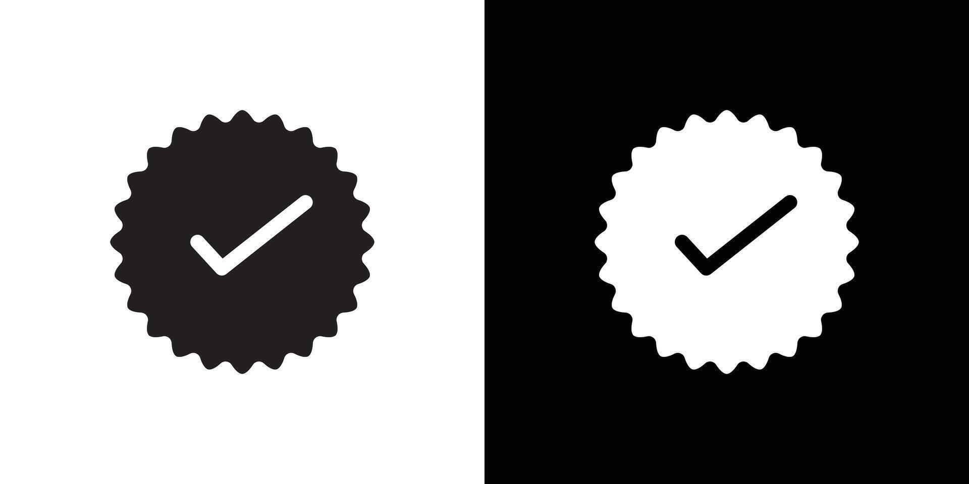 Verified badge icon Thin line flat illustration vector