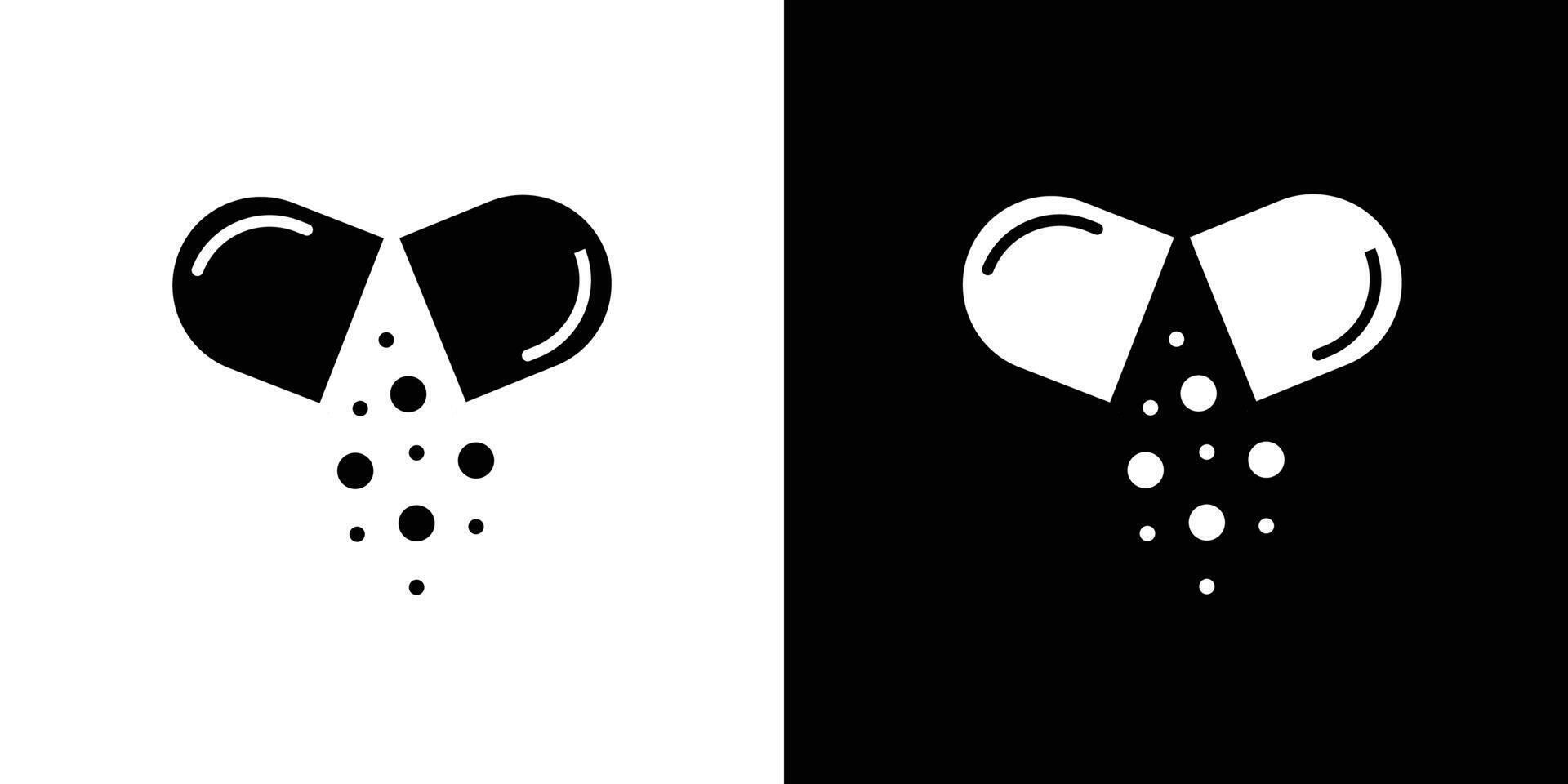 Open Capsule icon Isolated flat in outline vector
