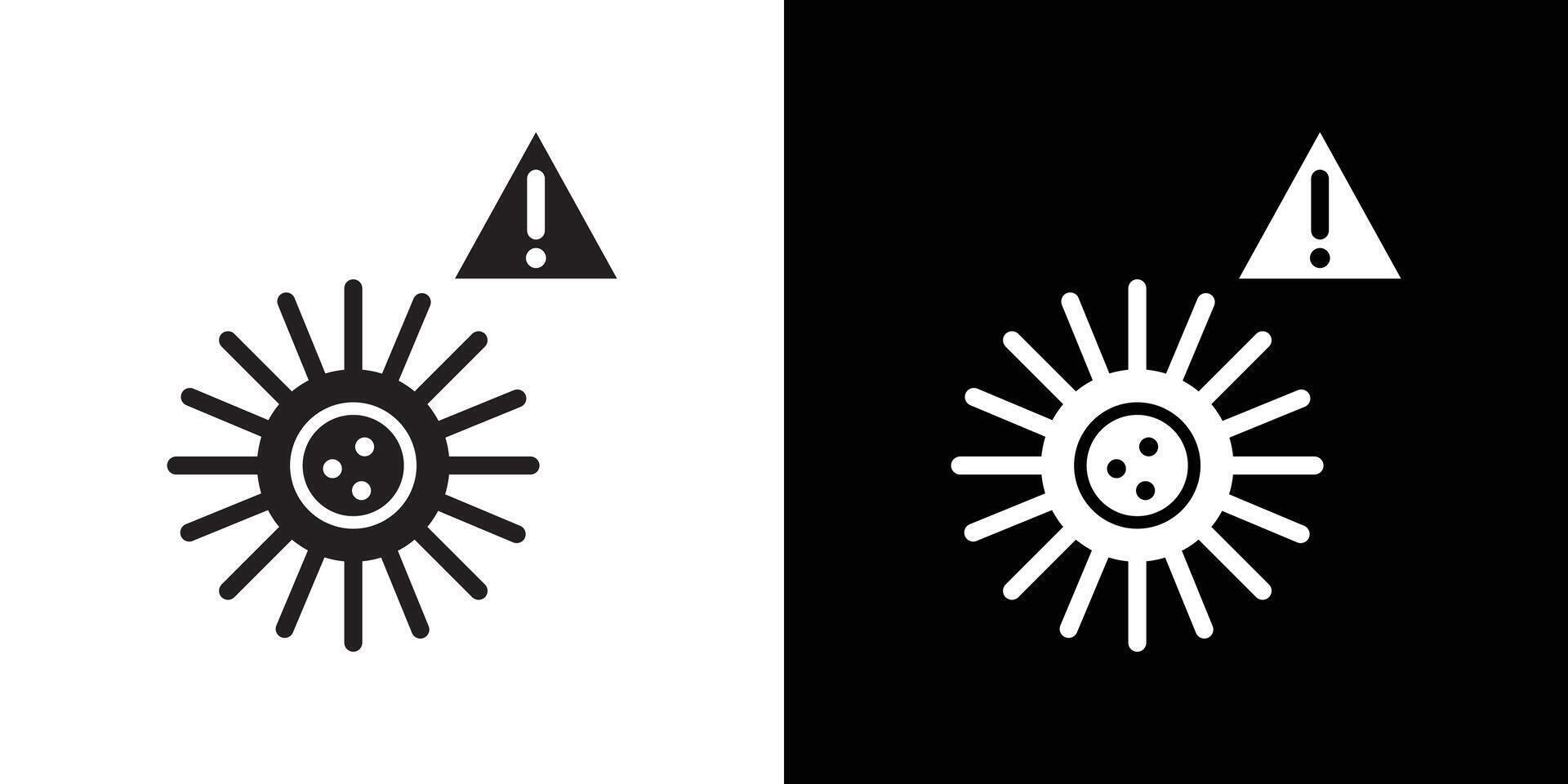 Virus Warning Alert icon Thin line flat illustration vector