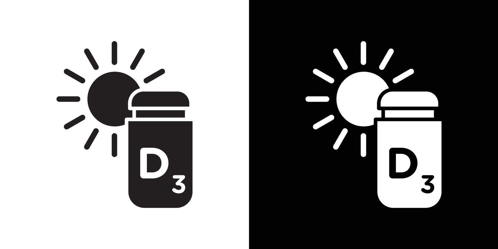 Vitamin D3 icon Thin line flat illustration vector