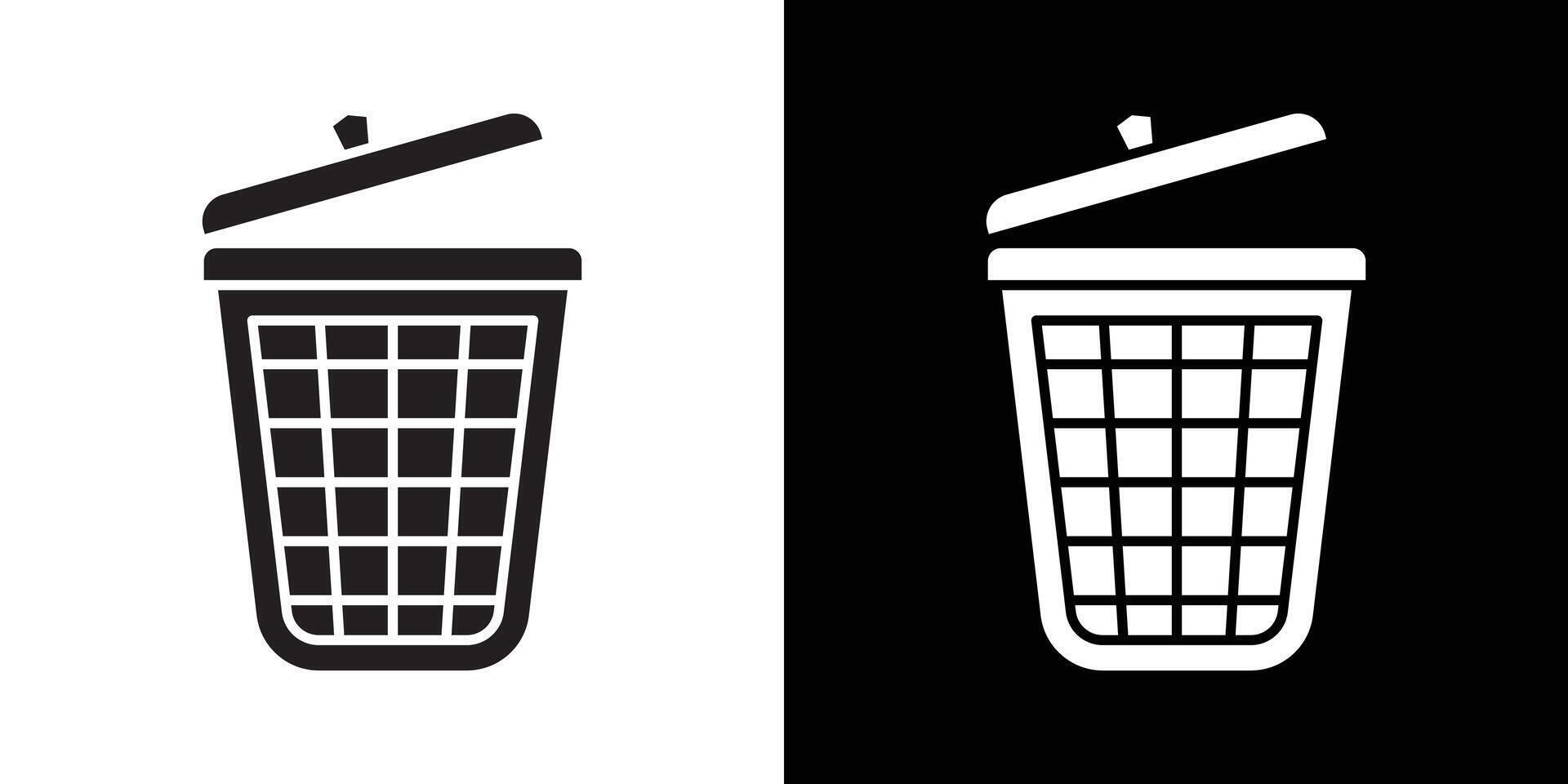 Trash icon Thin line flat illustration vector