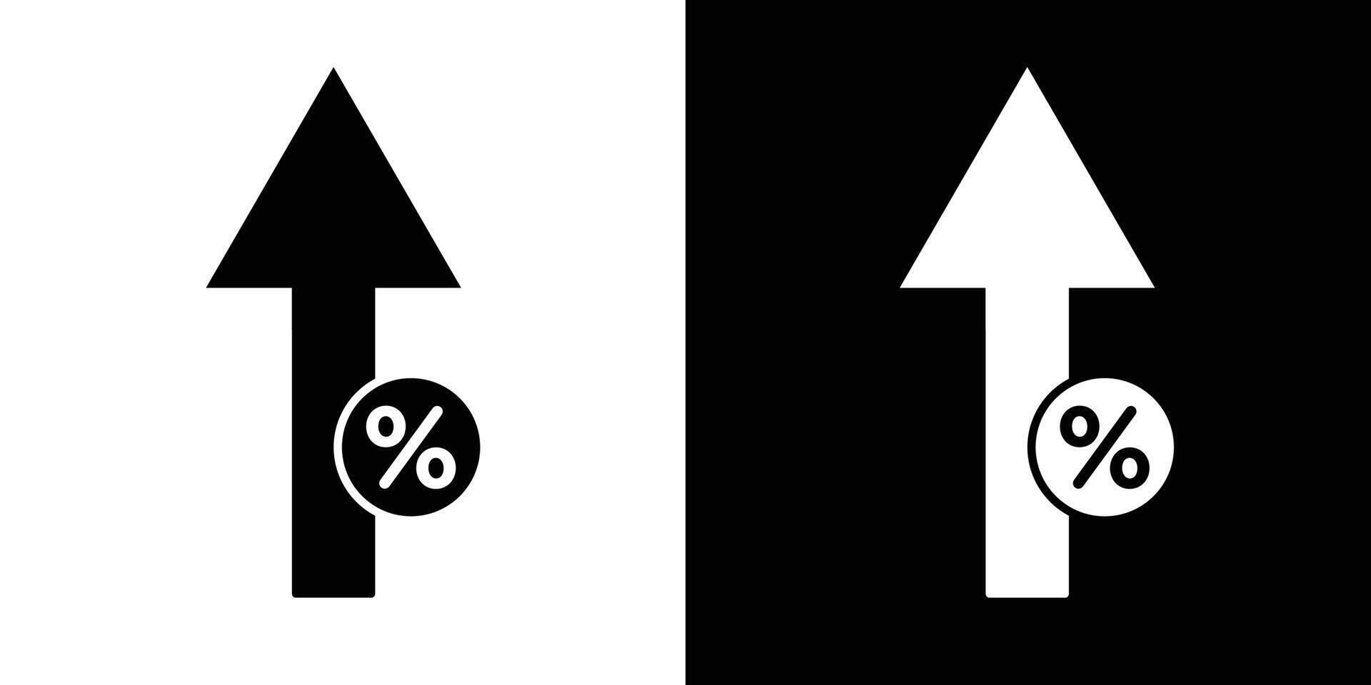 high percentage icon Isolated flat in outline vector
