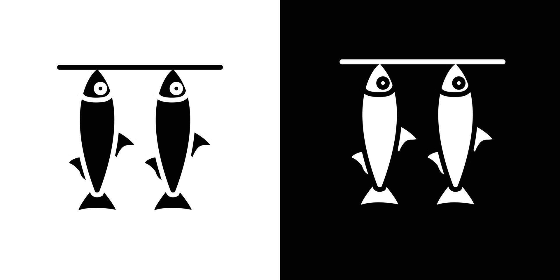 Dried fish icon Isolated flat in outline vector