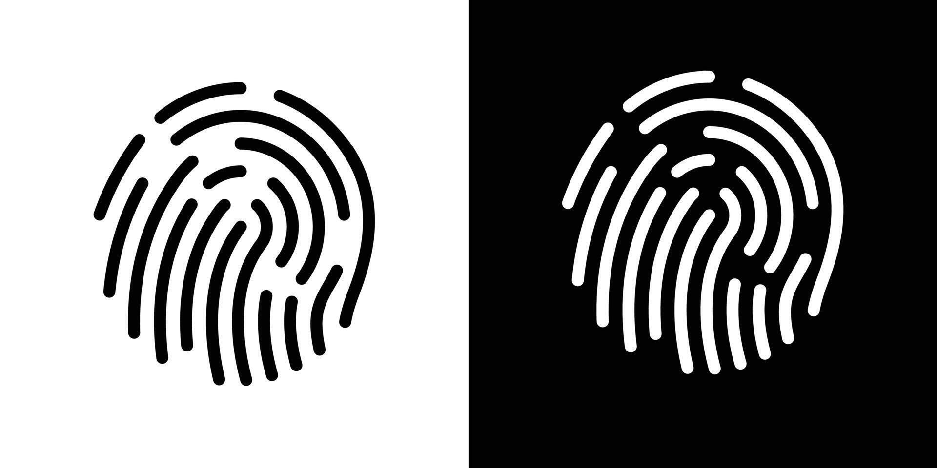 Fingerprint Icon Isolated flat in outline vector