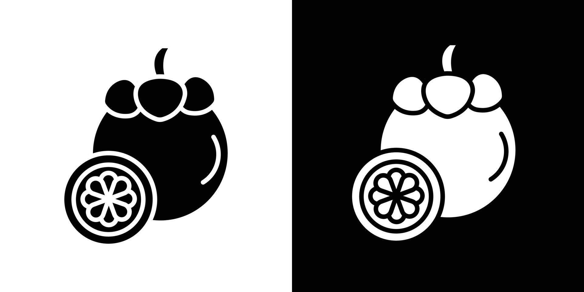 Mangosteen icon Isolated flat in outline vector