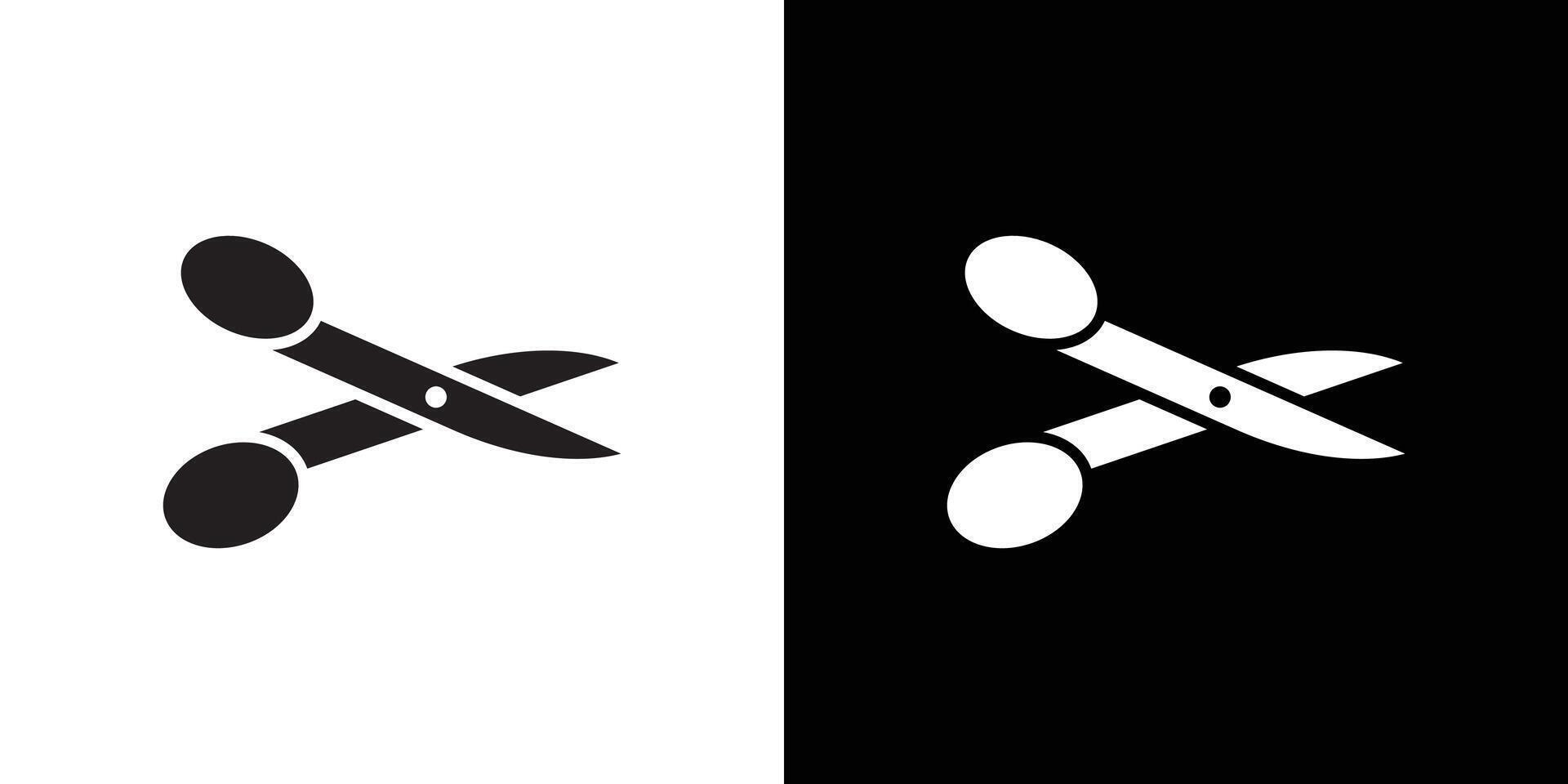 Scissors cutting icon Thin line flat illustration vector