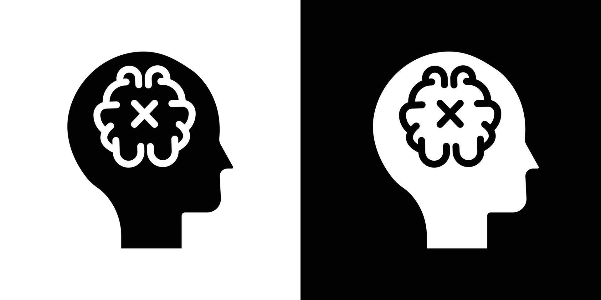 Mental disorder icon Isolated flat in outline vector