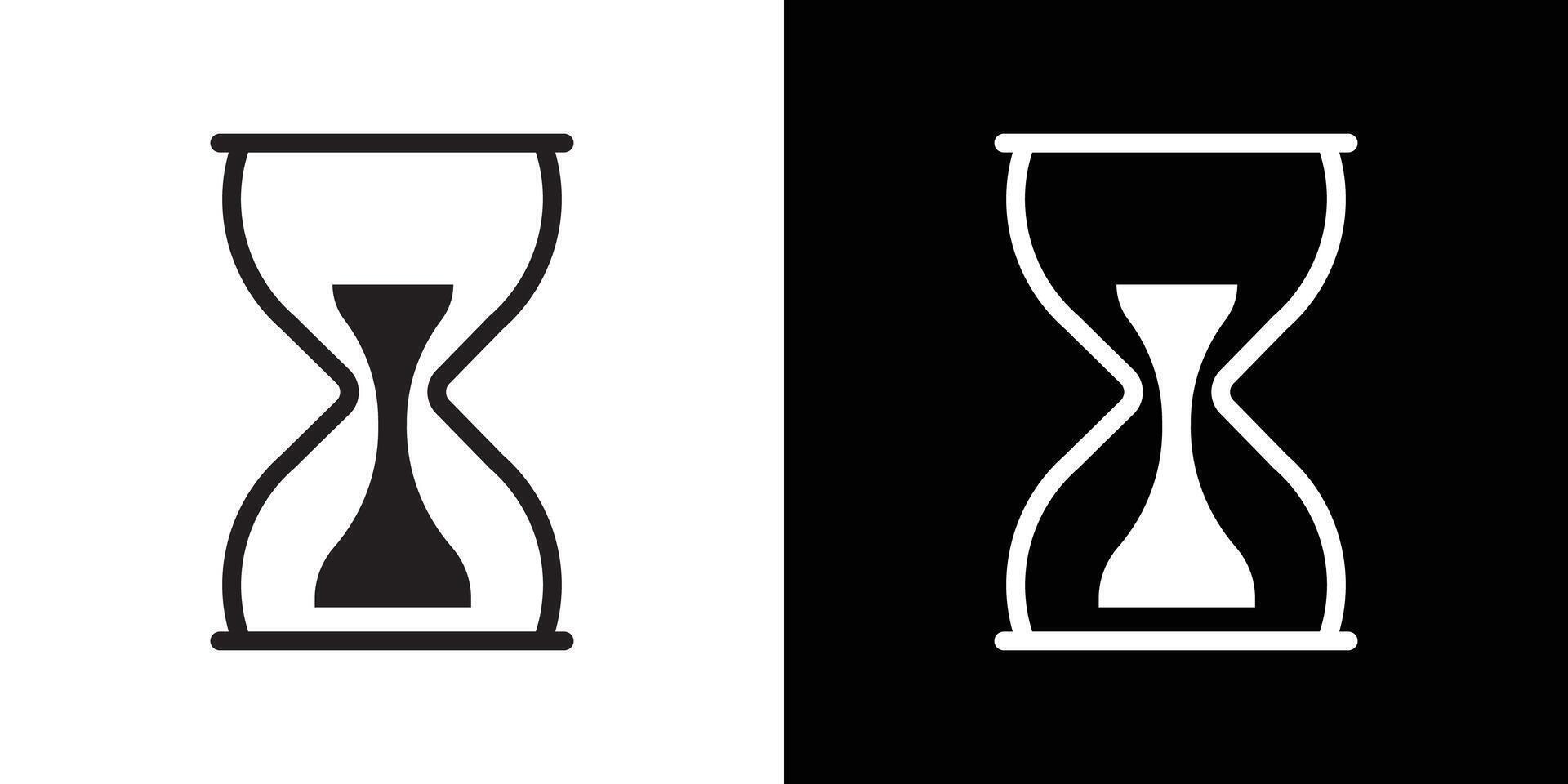 sand clock icon Thin line flat illustration vector