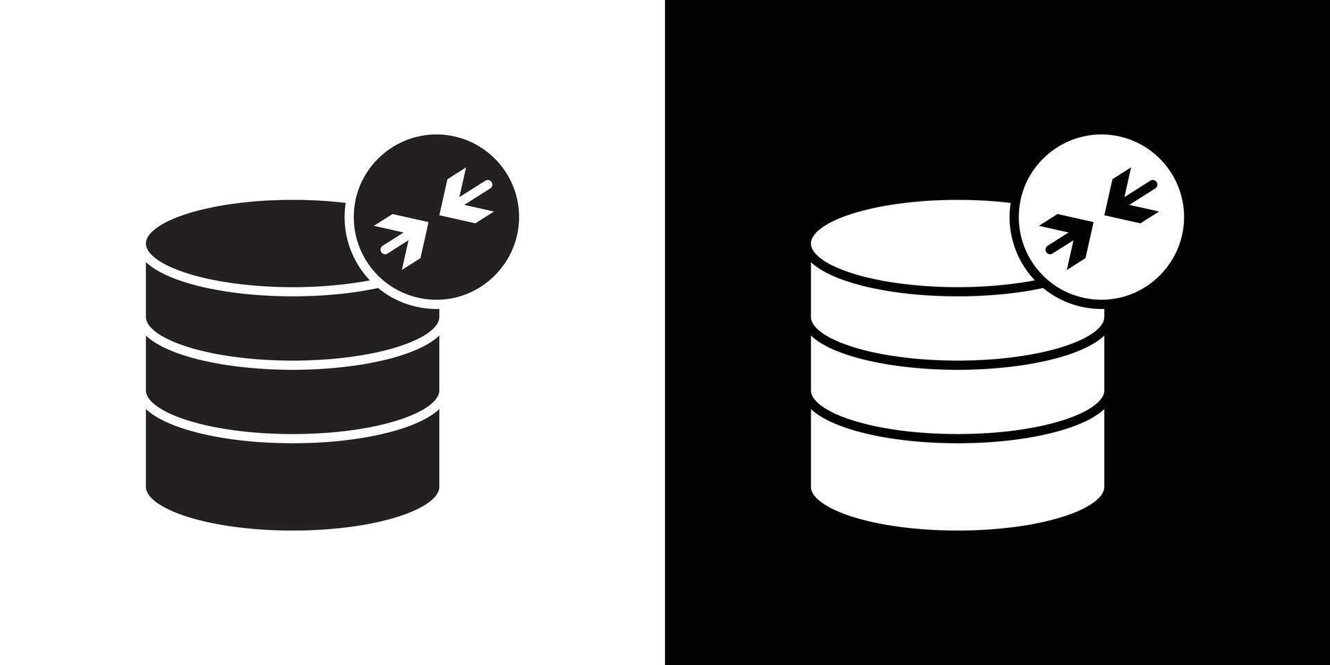 Shrink database icon Thin line flat illustration vector