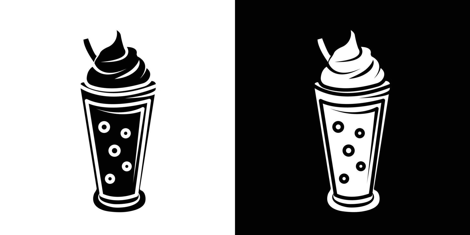 Milk shake icon Isolated flat in outline vector