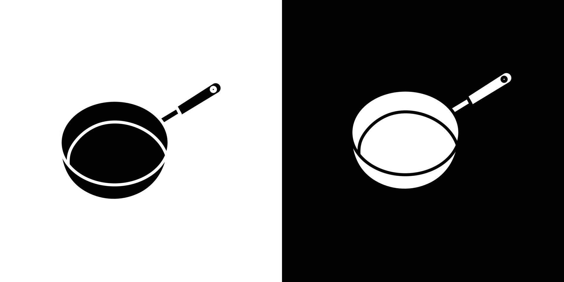 Frying pan icon Isolated flat in outline vector