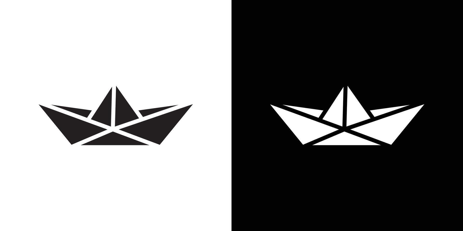Paper boat icon Thin line flat illustration vector